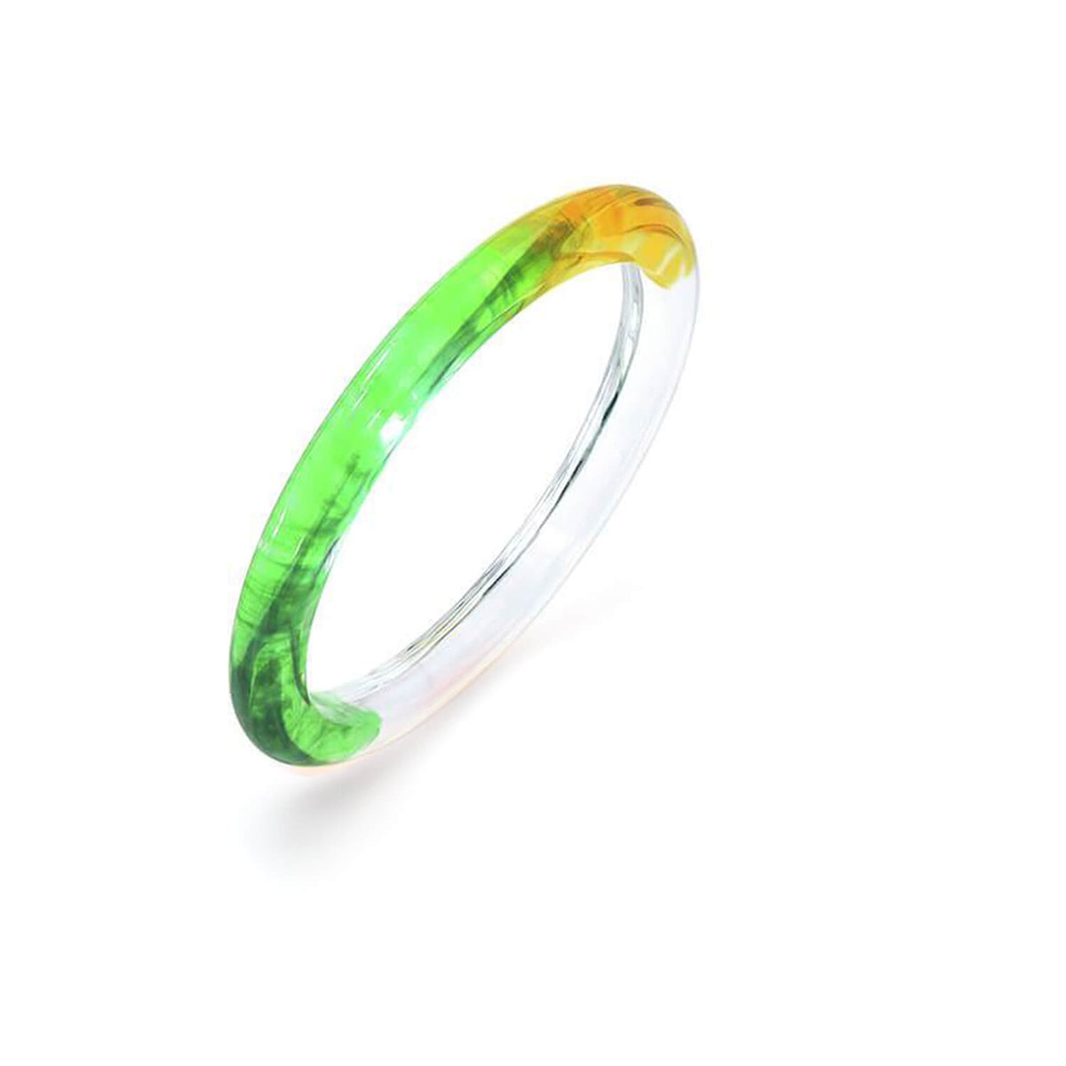 green and yellow tie dye bangle slip on bracelet
