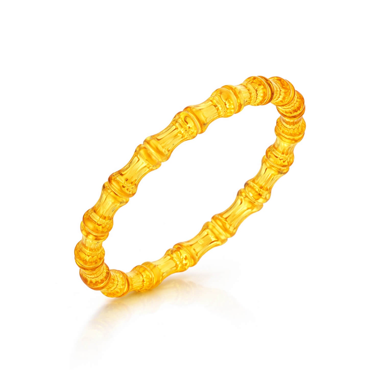Yellow bangle on a white background