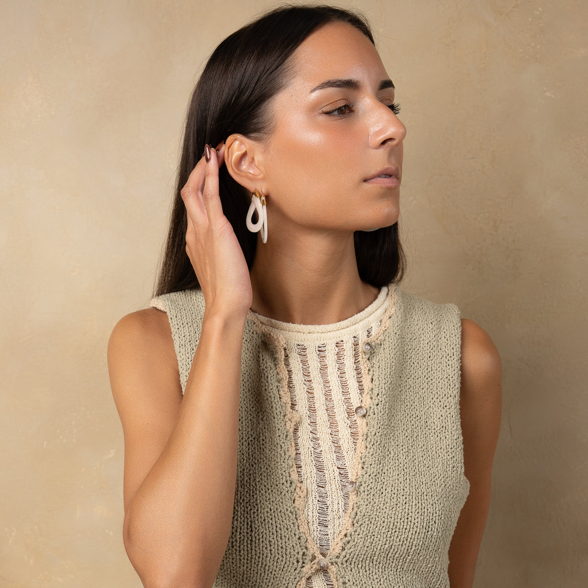Classic Flat Lucite Birthstone Hoop Earrings