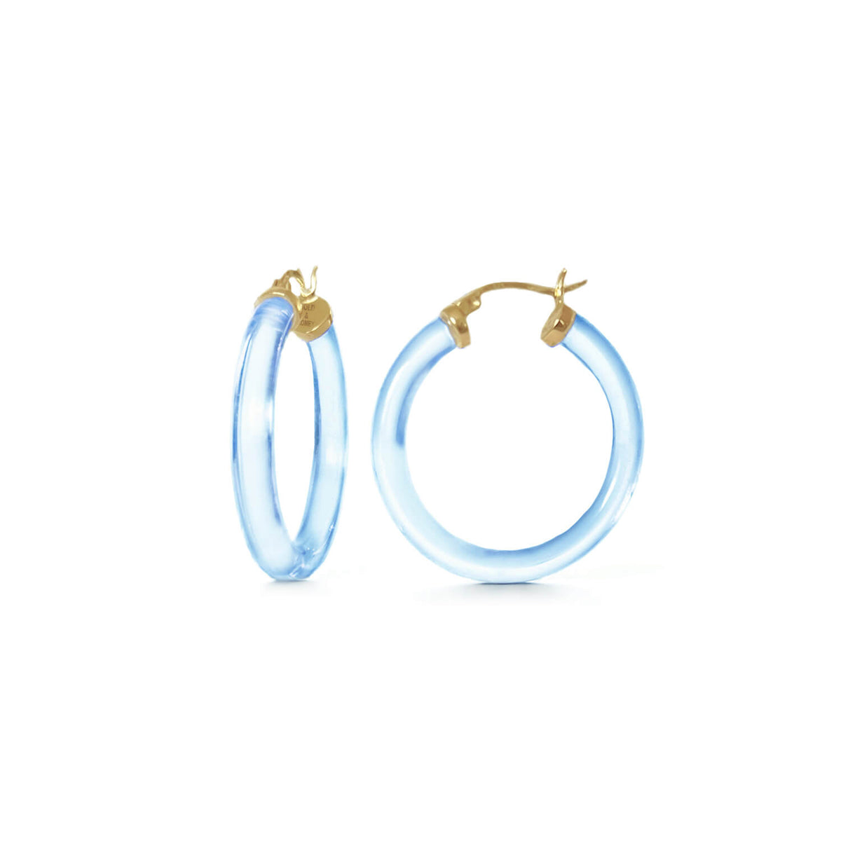 thin kate hoop earrings in blue