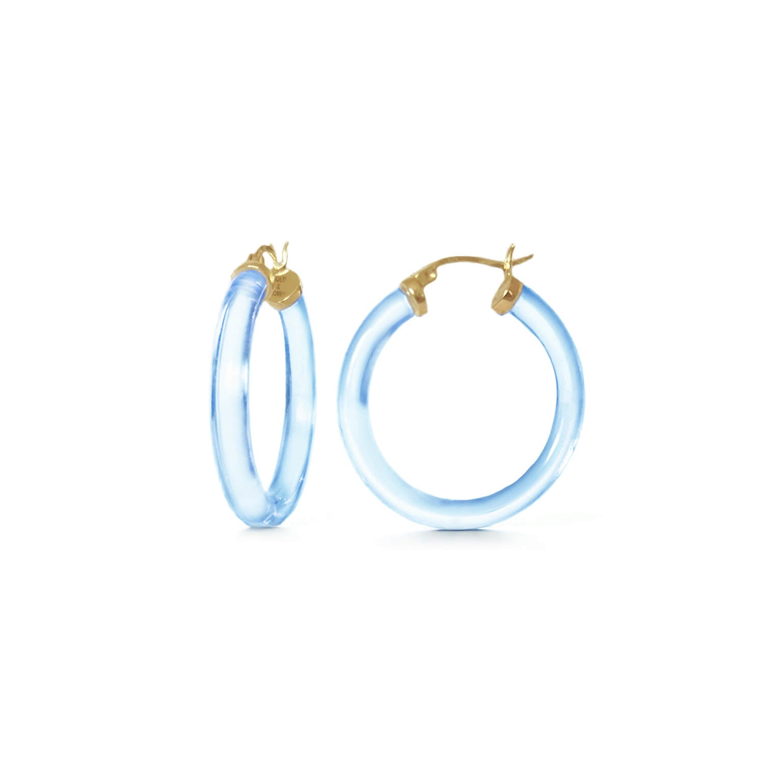 thin kate hoop earrings in blue