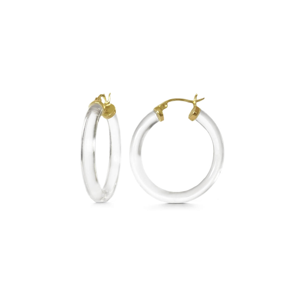 thin kate hoop earrings in clear