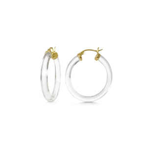 thin kate hoop earrings in clear
