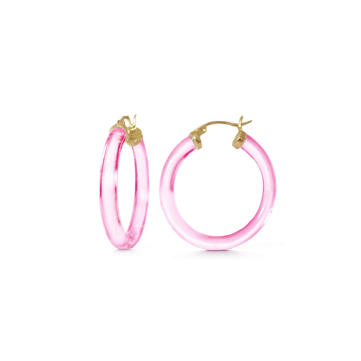 thin kate hoop earrings in pink