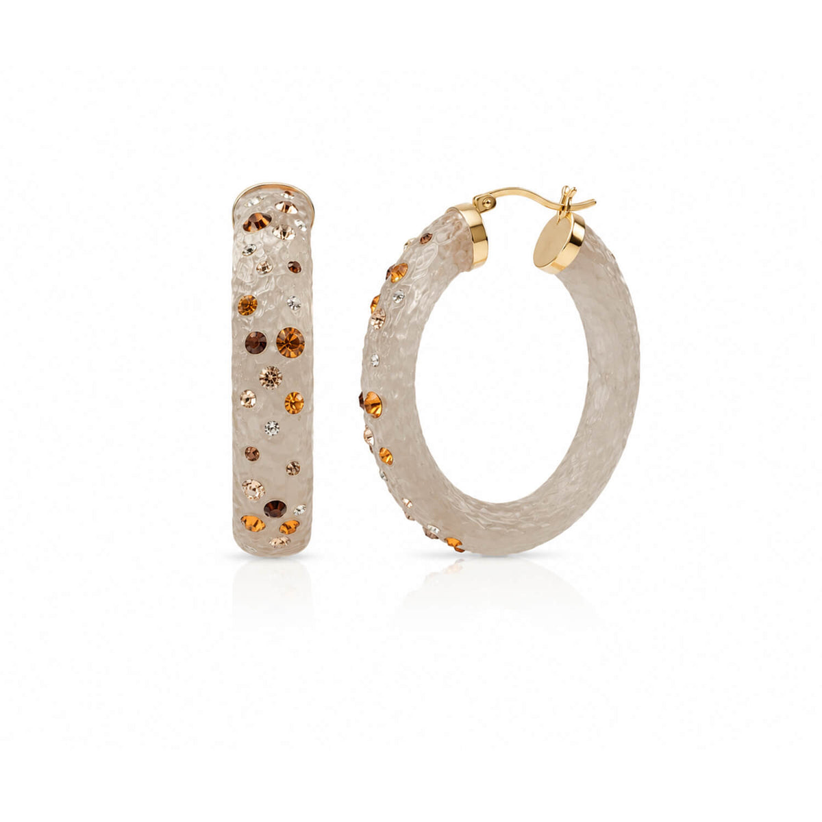 Large Oval Confetti Hoop Earrings