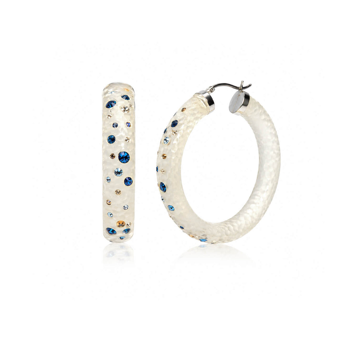 Large Oval Confetti Hoop Earrings