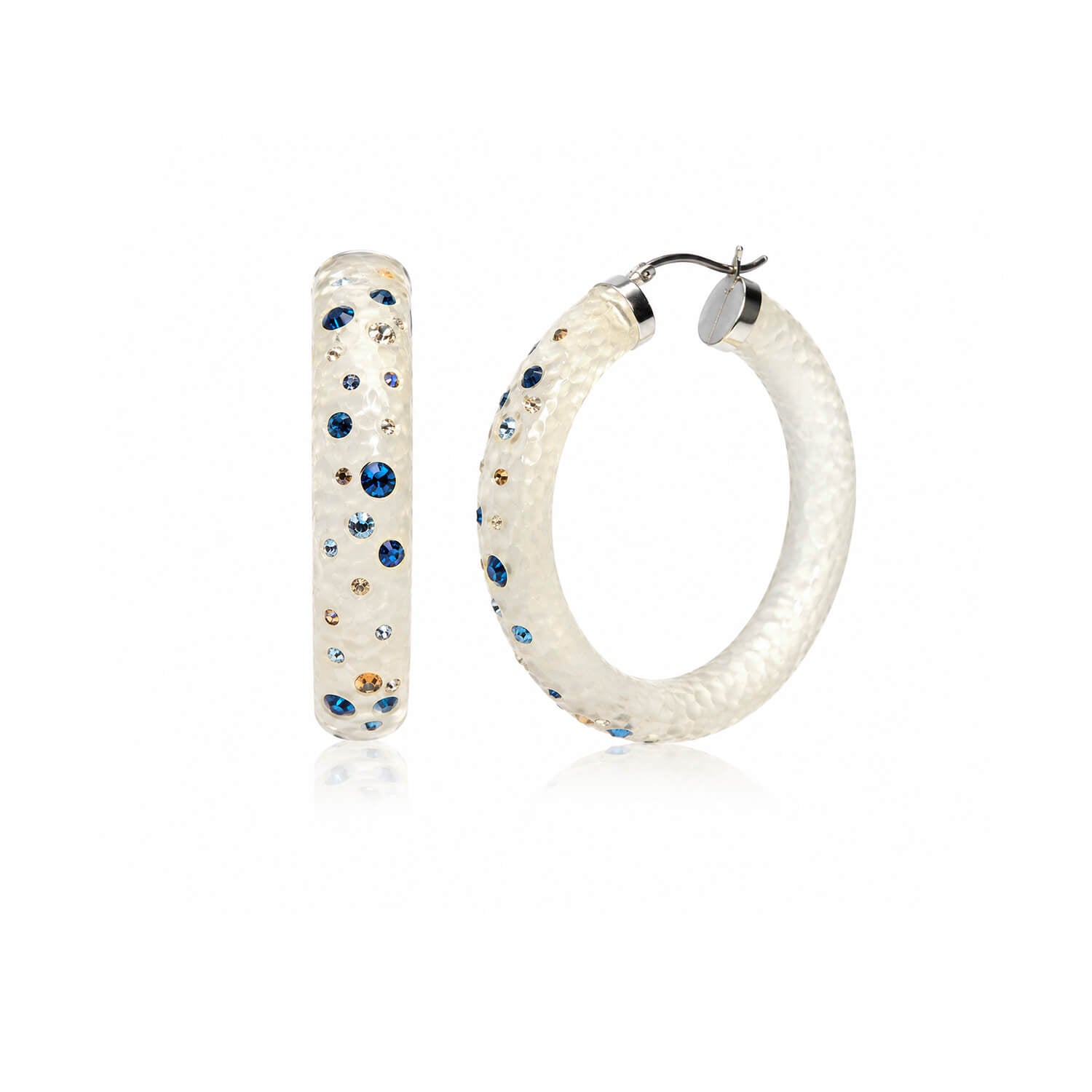 Large Oval Confetti Hoop Earrings