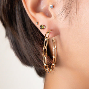 Thin Link Hoop Earrings