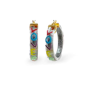 taylor swift friendship bracelet lover hoop earrings