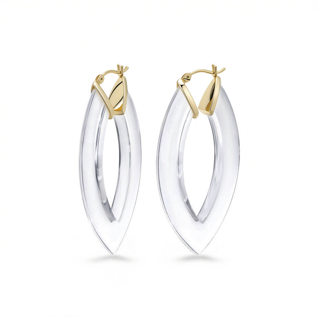 SAMPLE SALE -  Marquise Lucite Hoop Earrings