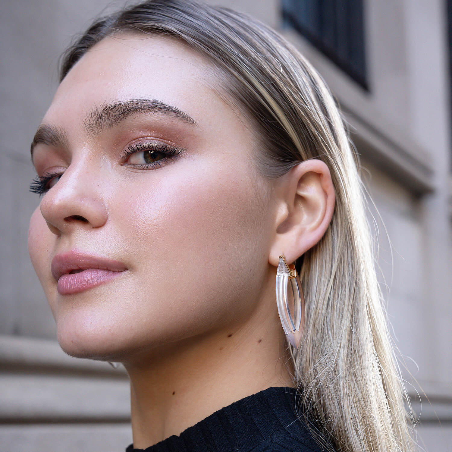 SAMPLE SALE -  Marquise Lucite Hoop Earrings