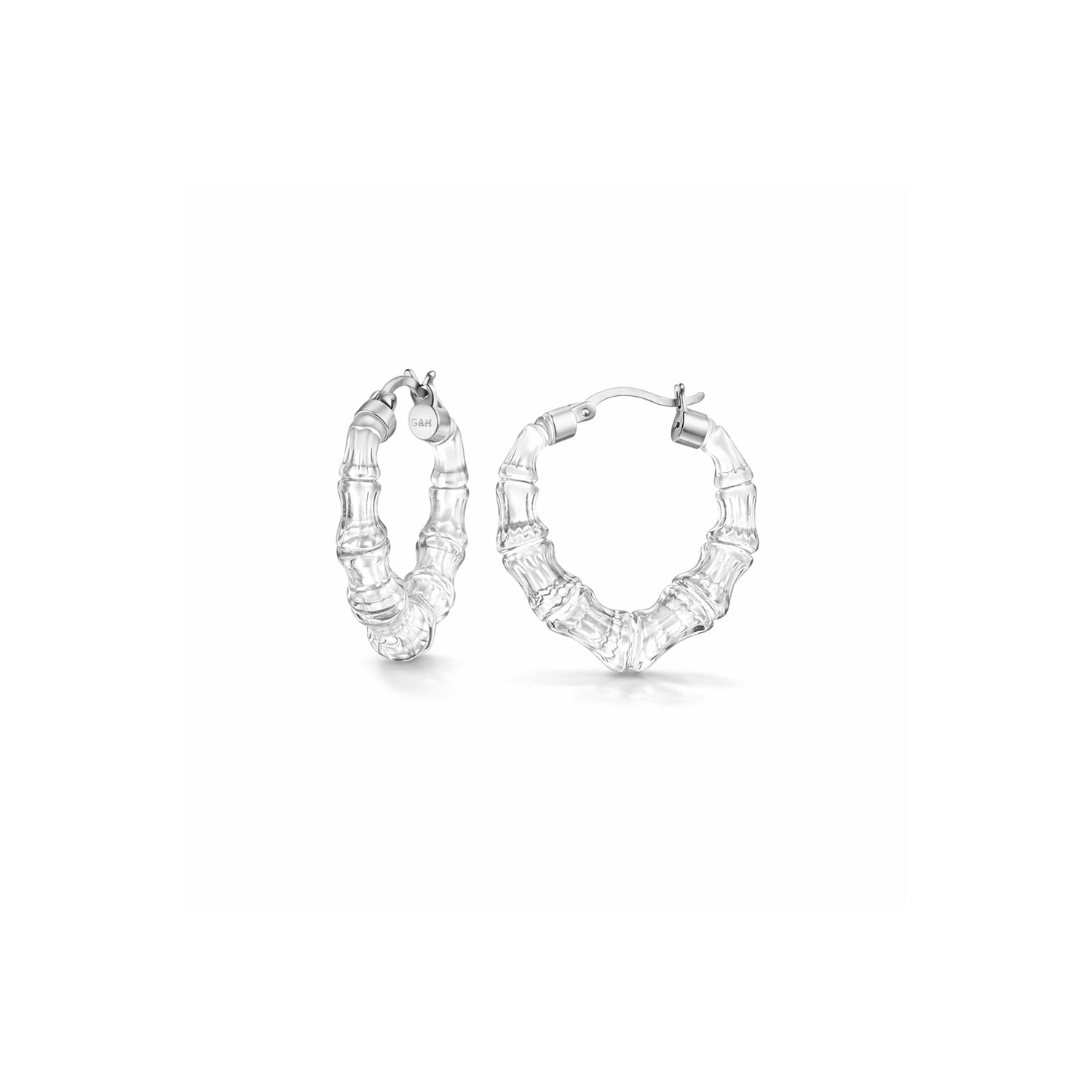 SAMPLE SALE - Mini Heart Bamboo Hoop Earrings