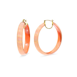 orange rave iridescent hoop earrings