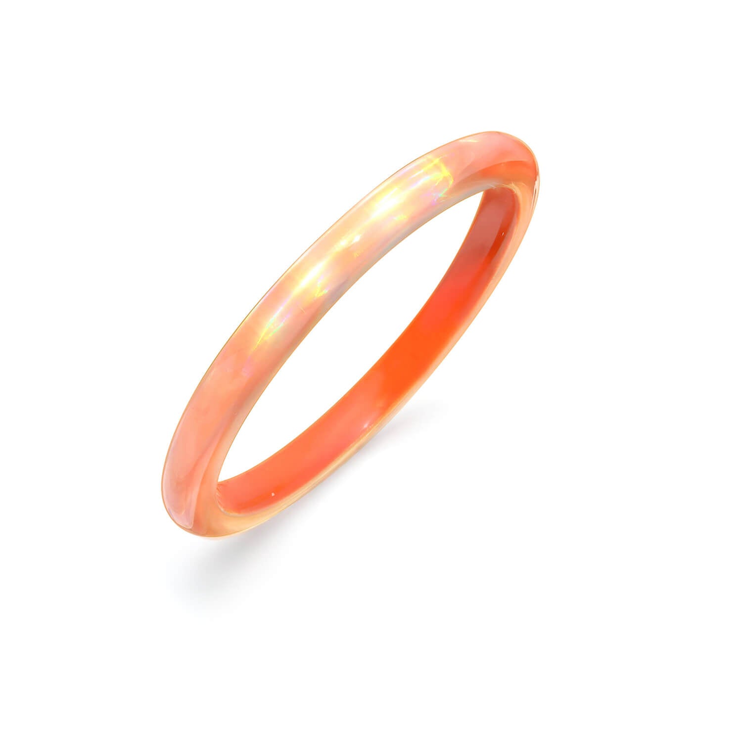 orange iridescent slip on bangle 
