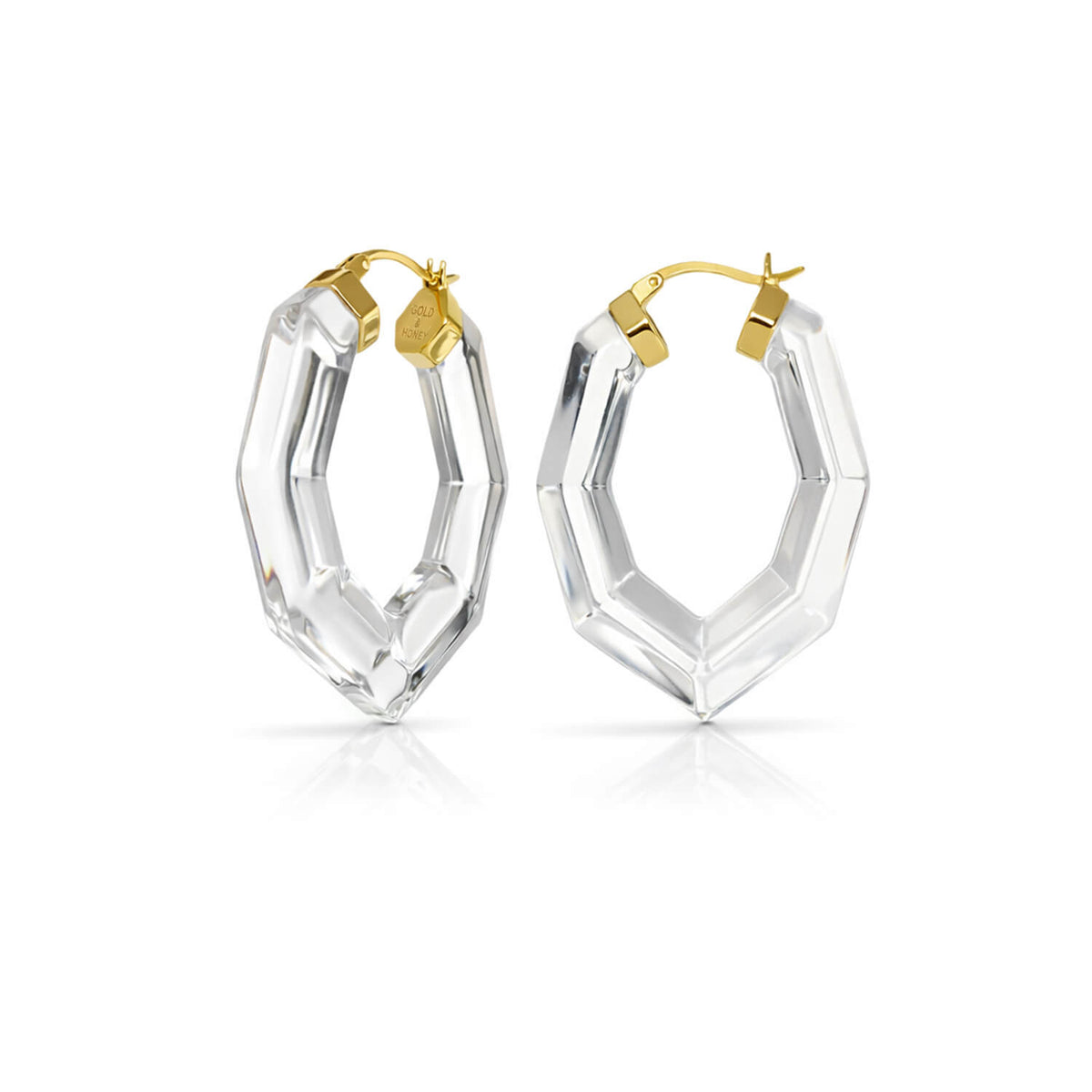 Pear Gem Lucite Hoop Earrings