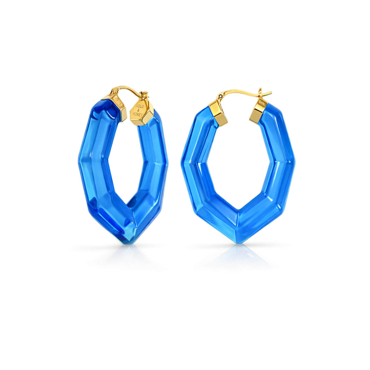 SAMPLE SALE - Pear Gem Lucite Hoop Earrings
