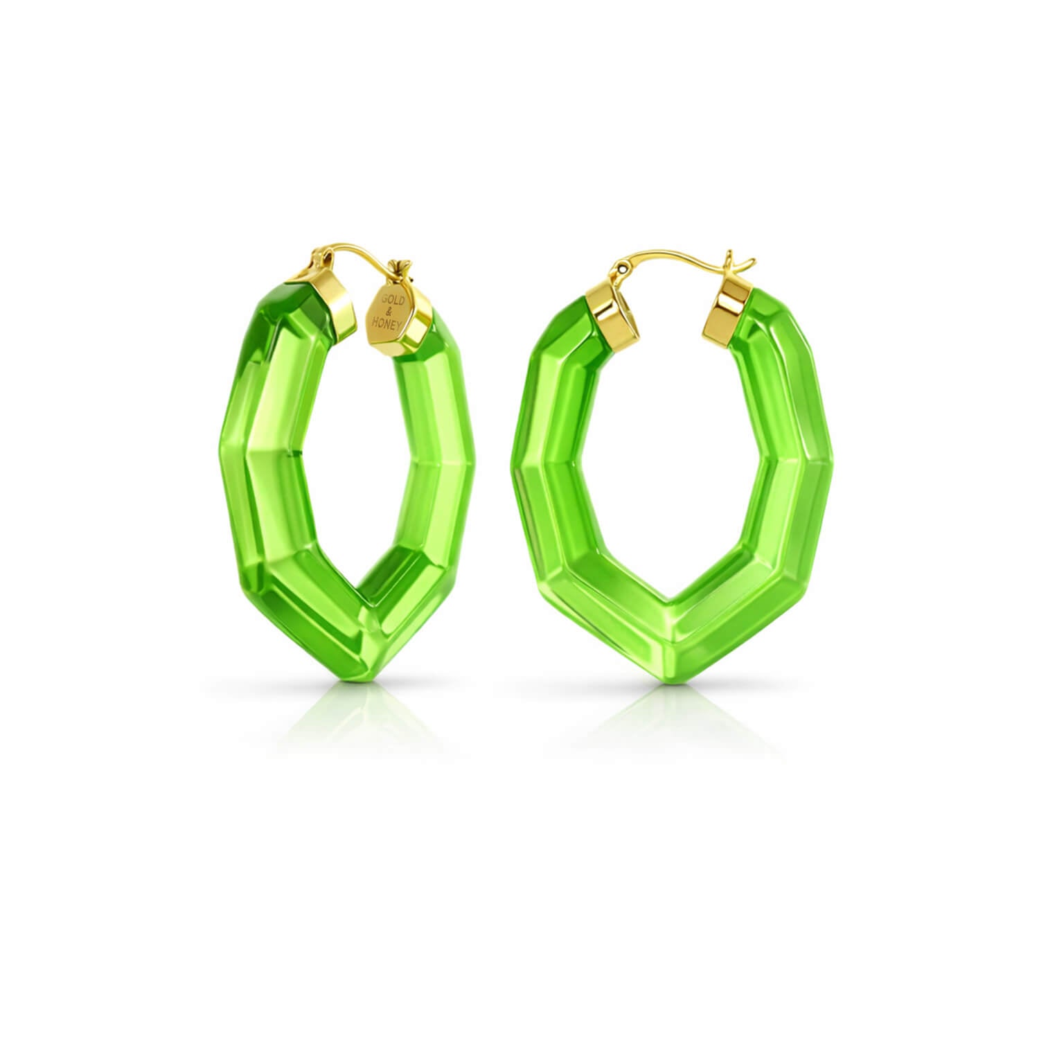 Pear Gem Lucite Hoop Earrings