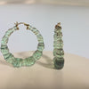 FALL GREEN BAMBOO HOOP EARRINGS WITH GOLD CLICK TOP ON WHITE BACKGROUND - VIDEO