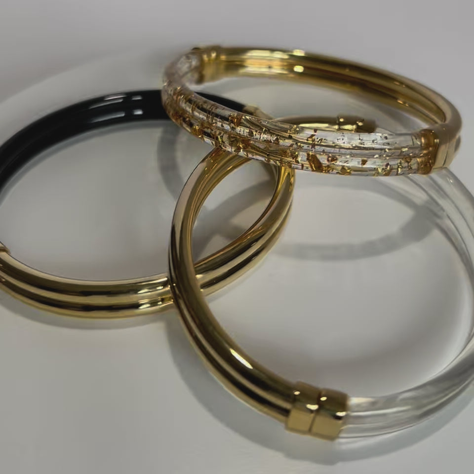 Ridge Lucite Hinge Bangle