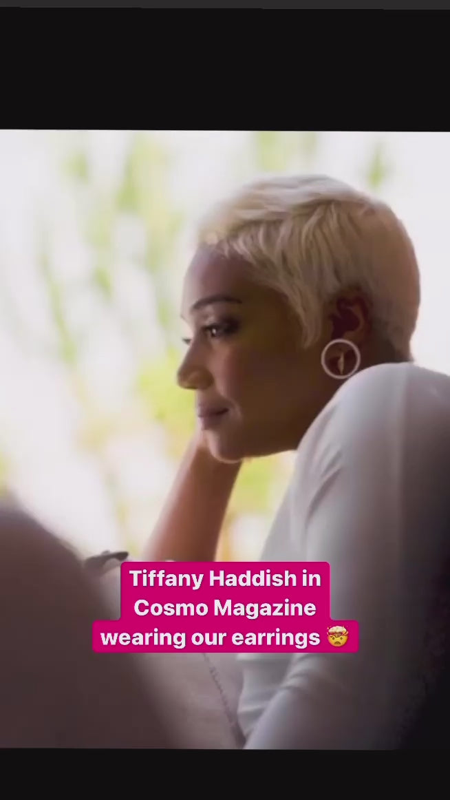 Floating Enamel Hoop Earrings