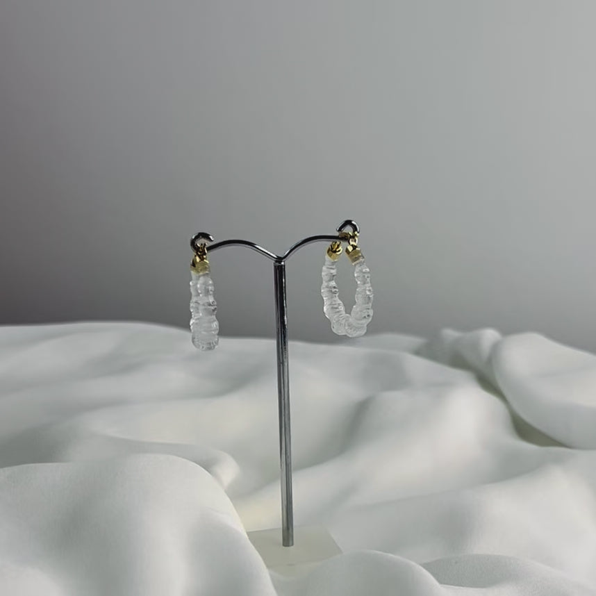 mini clear bamboo hoop earrings