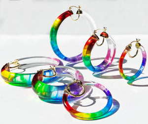 Rainbow Lucite Earrings