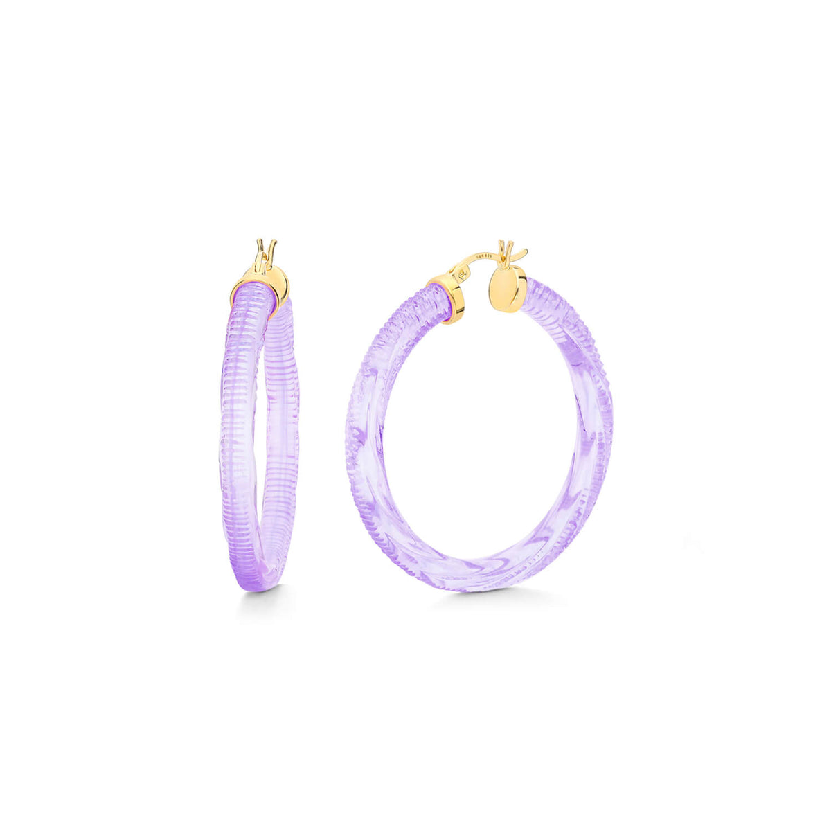 pastel purple instyle magazine diamond cut hoops