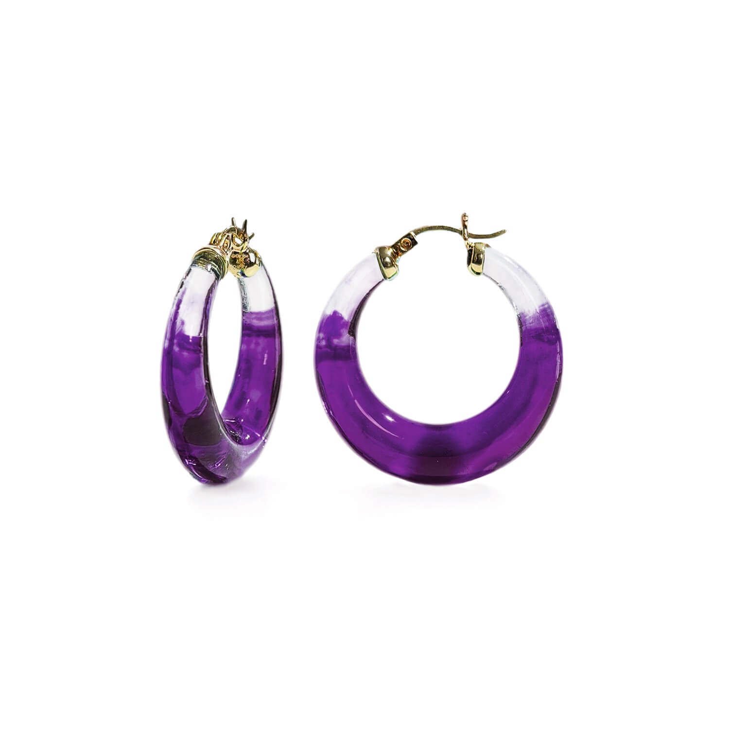 Painted Graduated Lucite Hoop Earrings