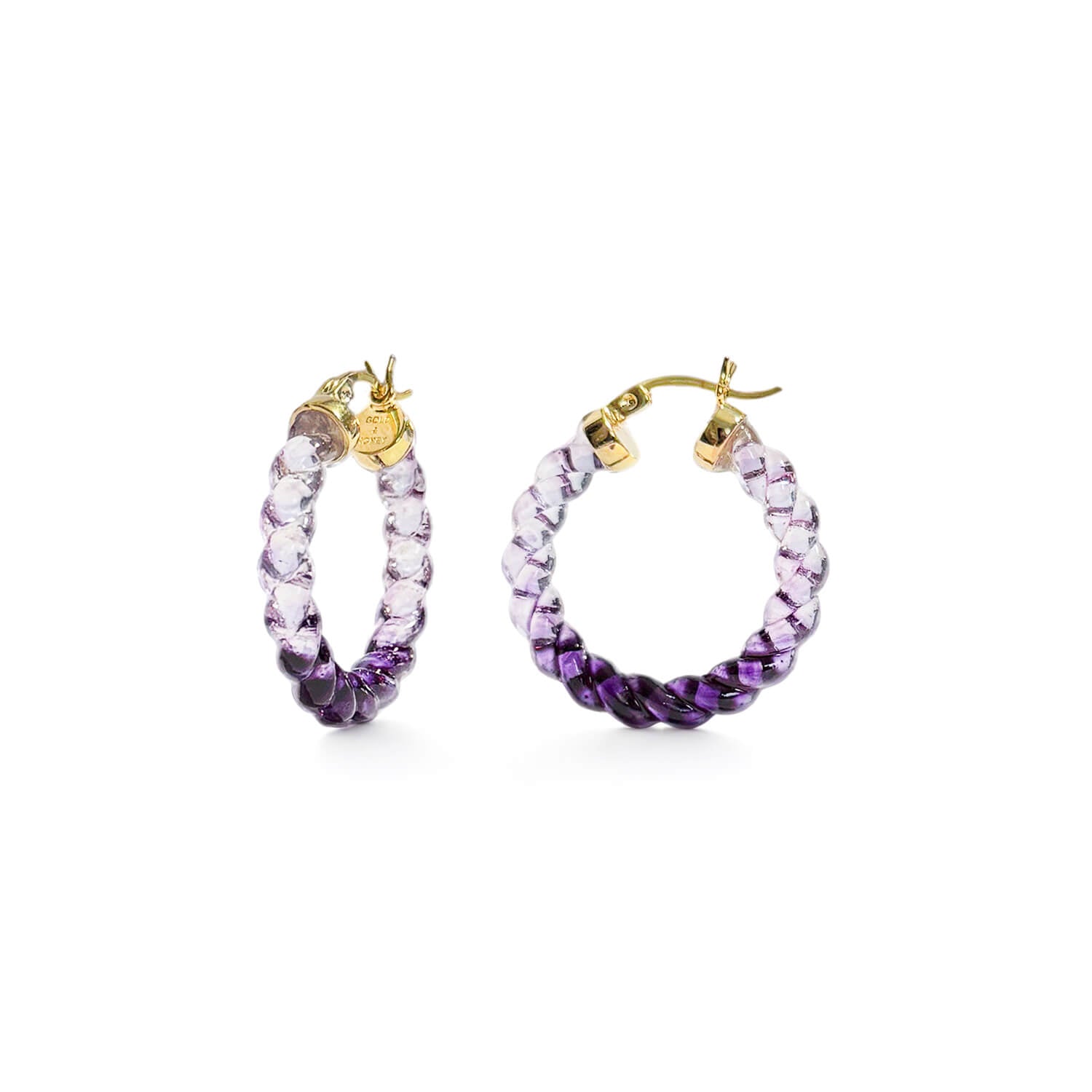 Painted Mini Rope Lucite Hoop Earrings