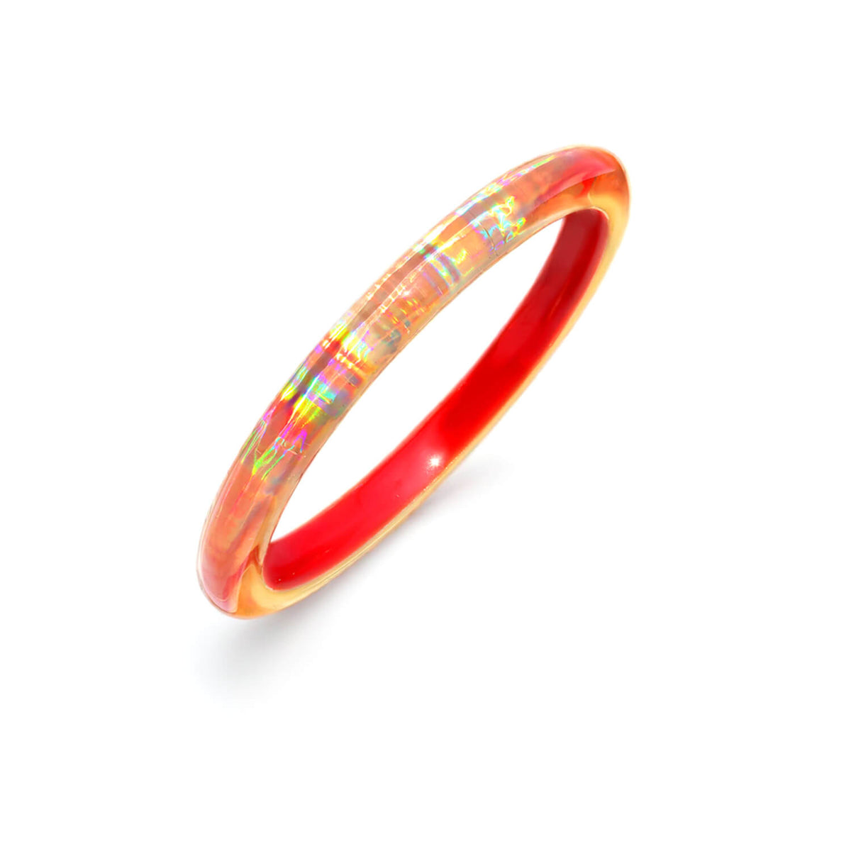 red  iridescent slip on bangle 