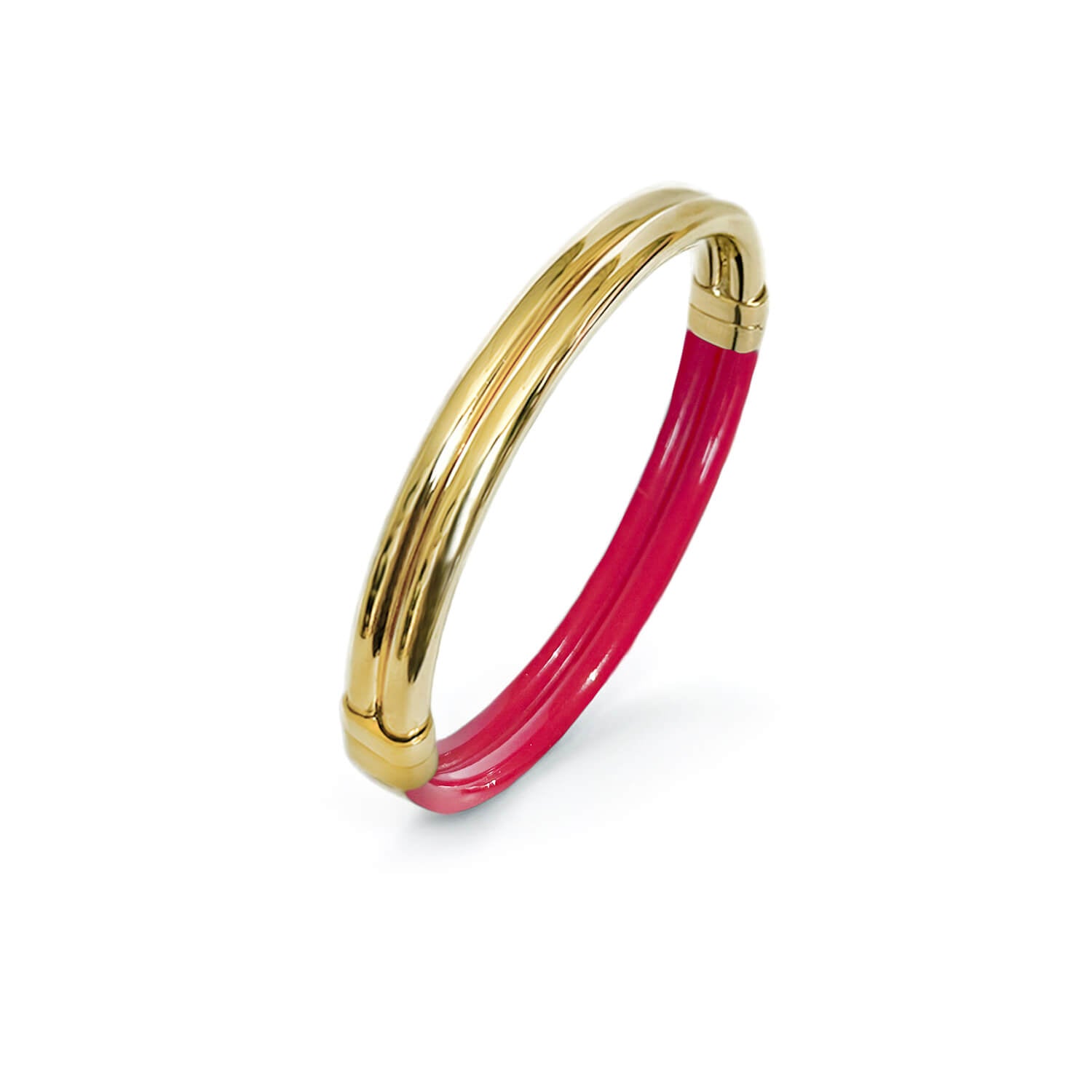ridge bangle in pink and gold