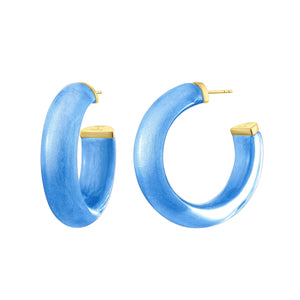 Santorini blue illusion hoop earrings