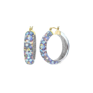Holographic Iridescent Hoops in Silver