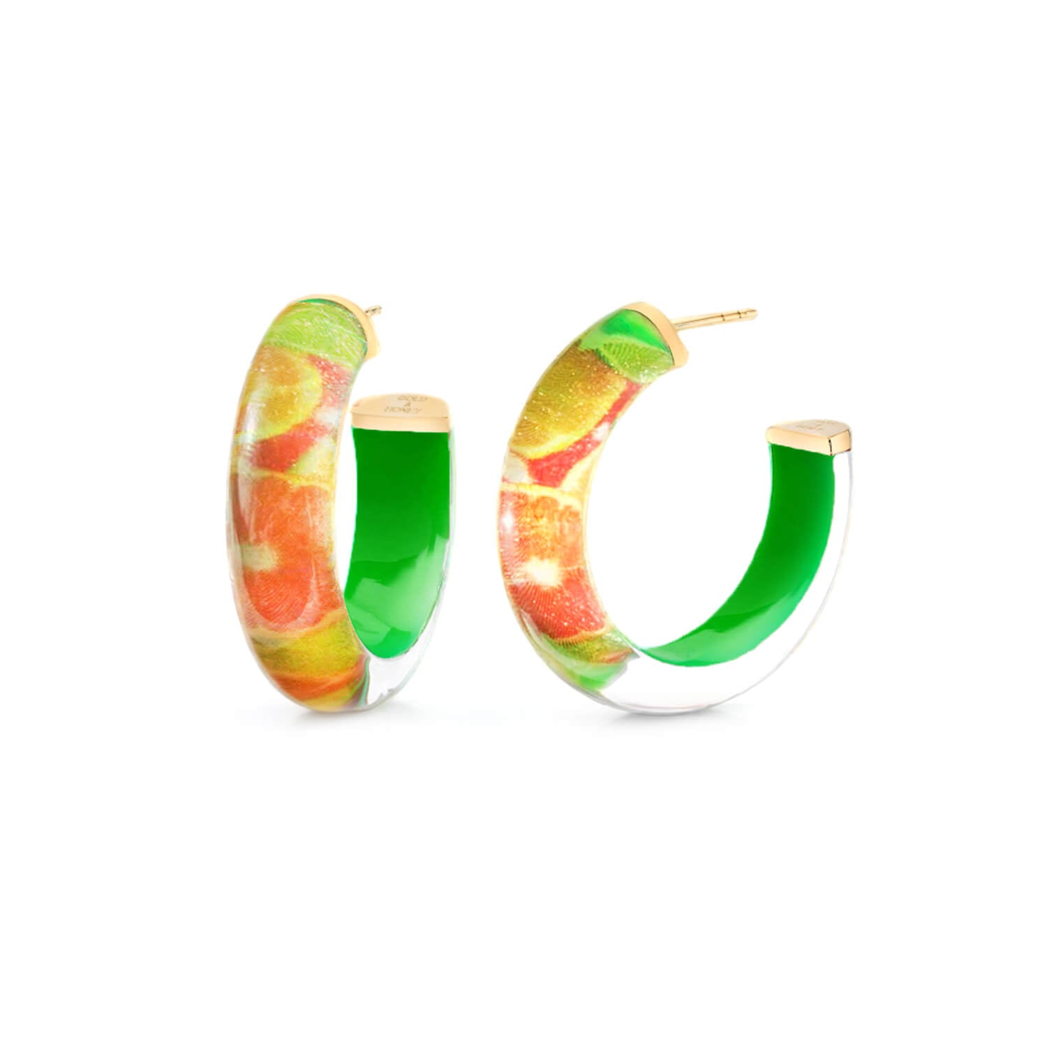 lemon and lime bunch cocktail hoop earrings