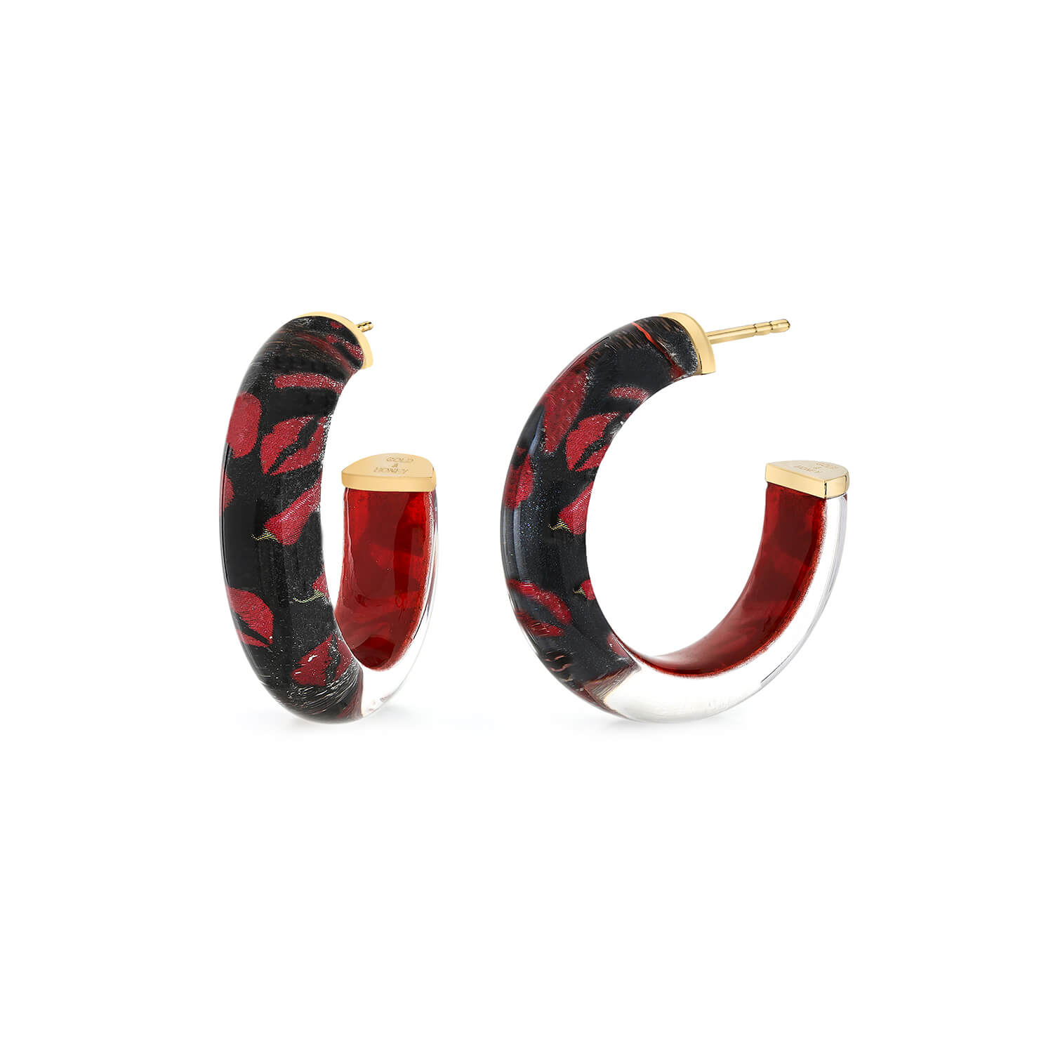lips red hot chili peppers hoop earrings