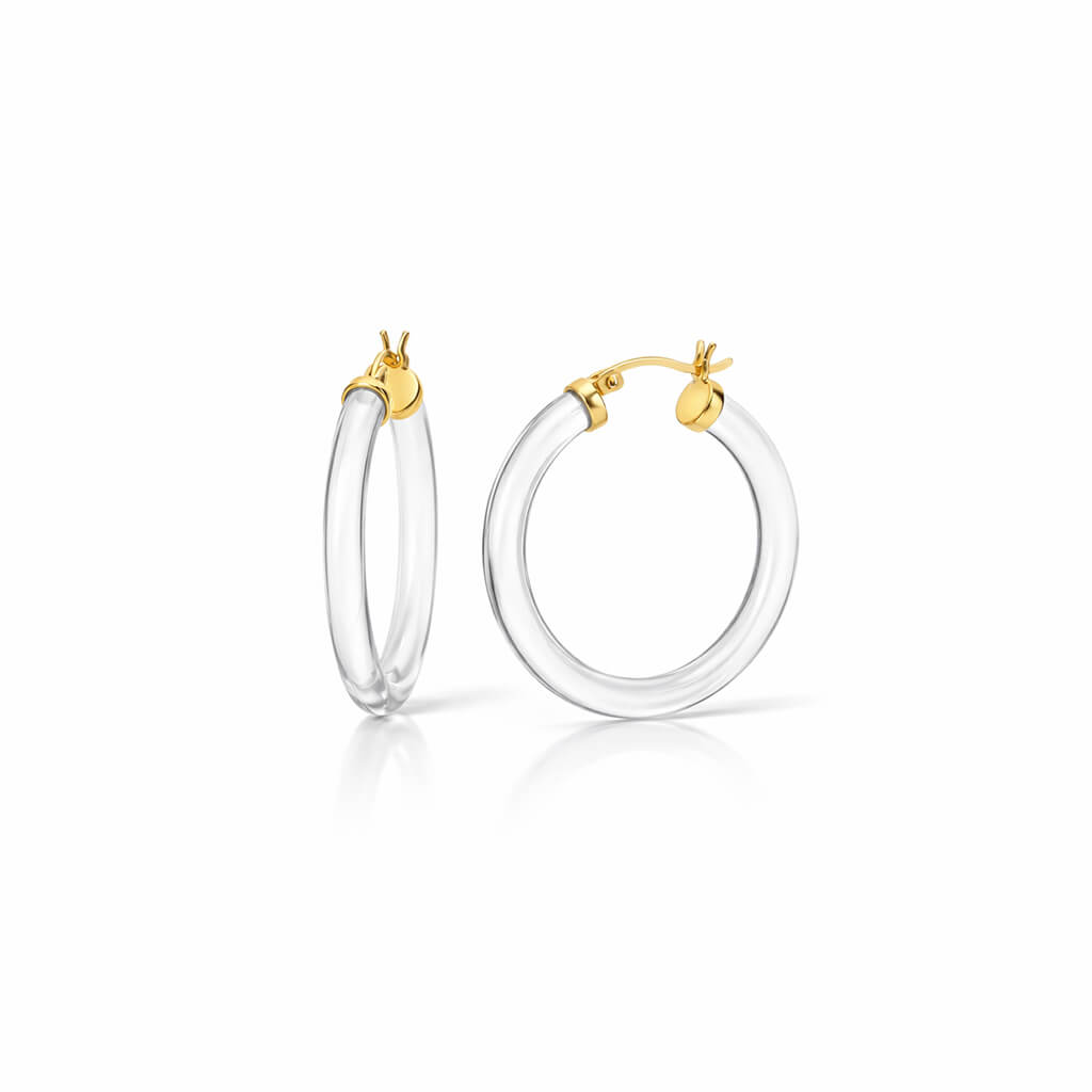 Thin Lucite Hoop Earrings