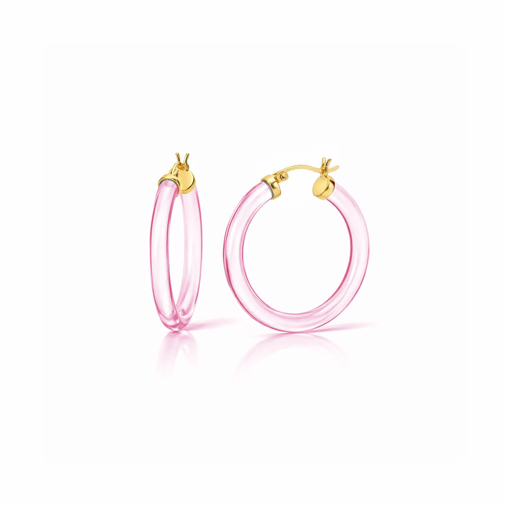 Thin Lucite Hoop Earrings