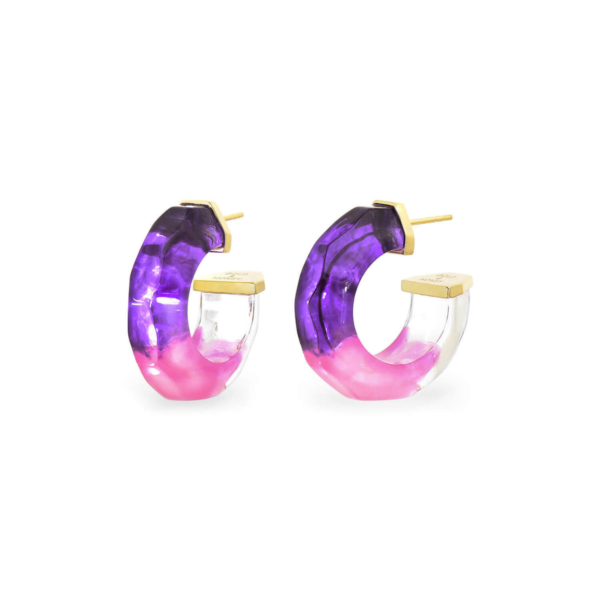 purple and pink tie dye hoop earrings
