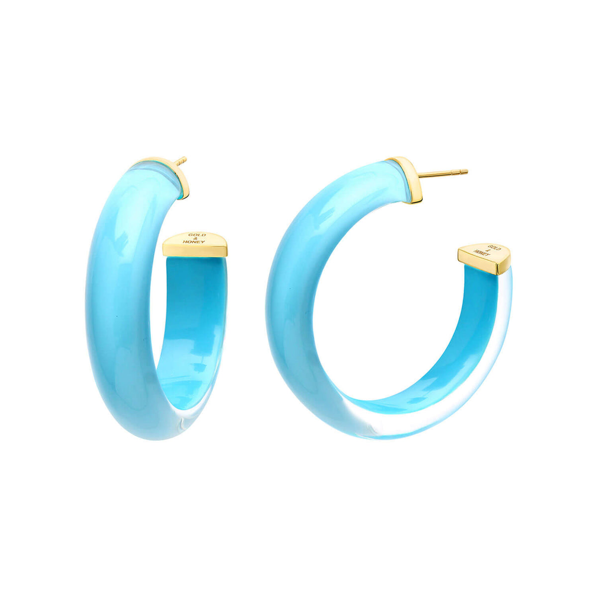 Additional view of Small Illusion Lucite Hoop Earrings