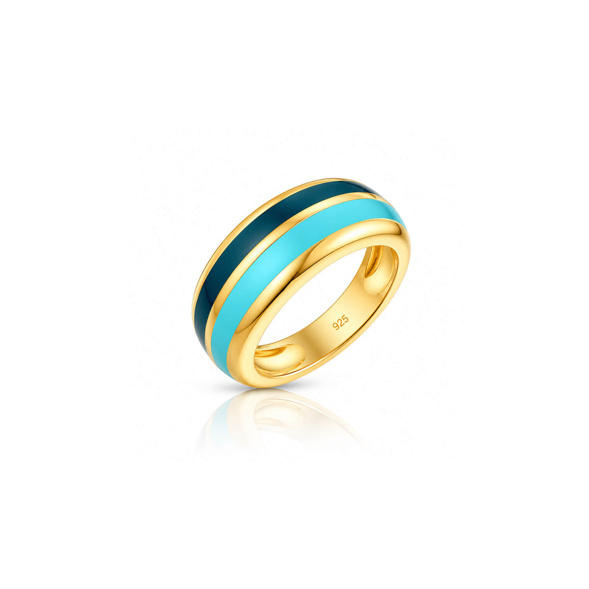 blue enamel gold ring