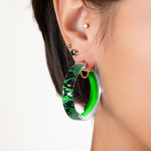 Witches Hats Halloween Lucite Hoop Earrings