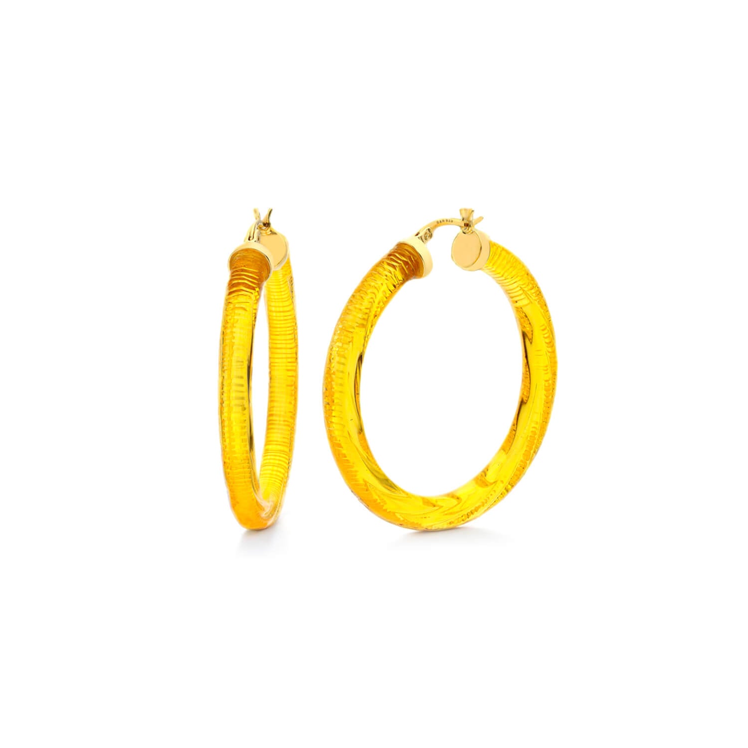 honey yellow orange instyle magazine diamond cut hoops
