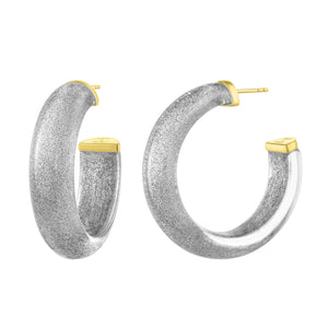 Silver Glitter Pixie Hoops