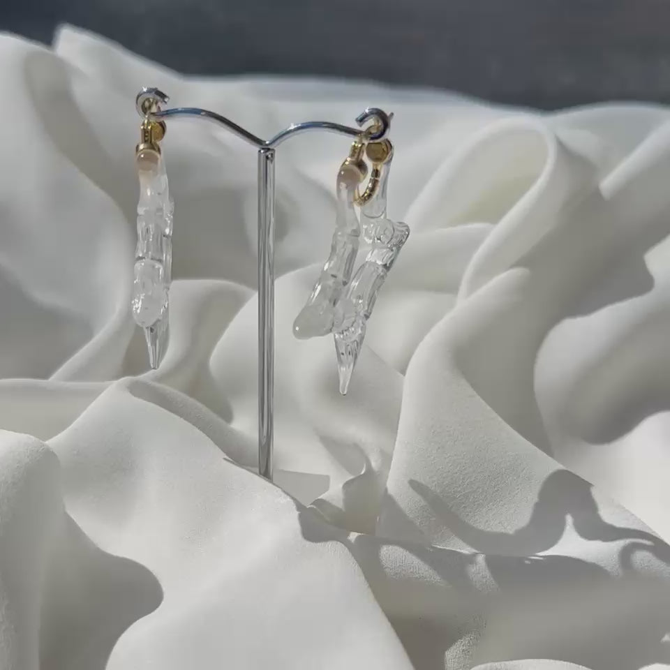 Lucite Star Bamboo Earrings
