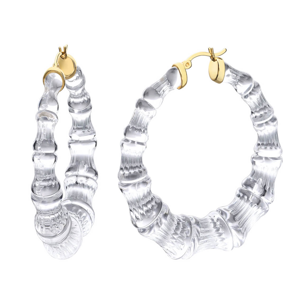 Clear Lucite Bamboo Hoops