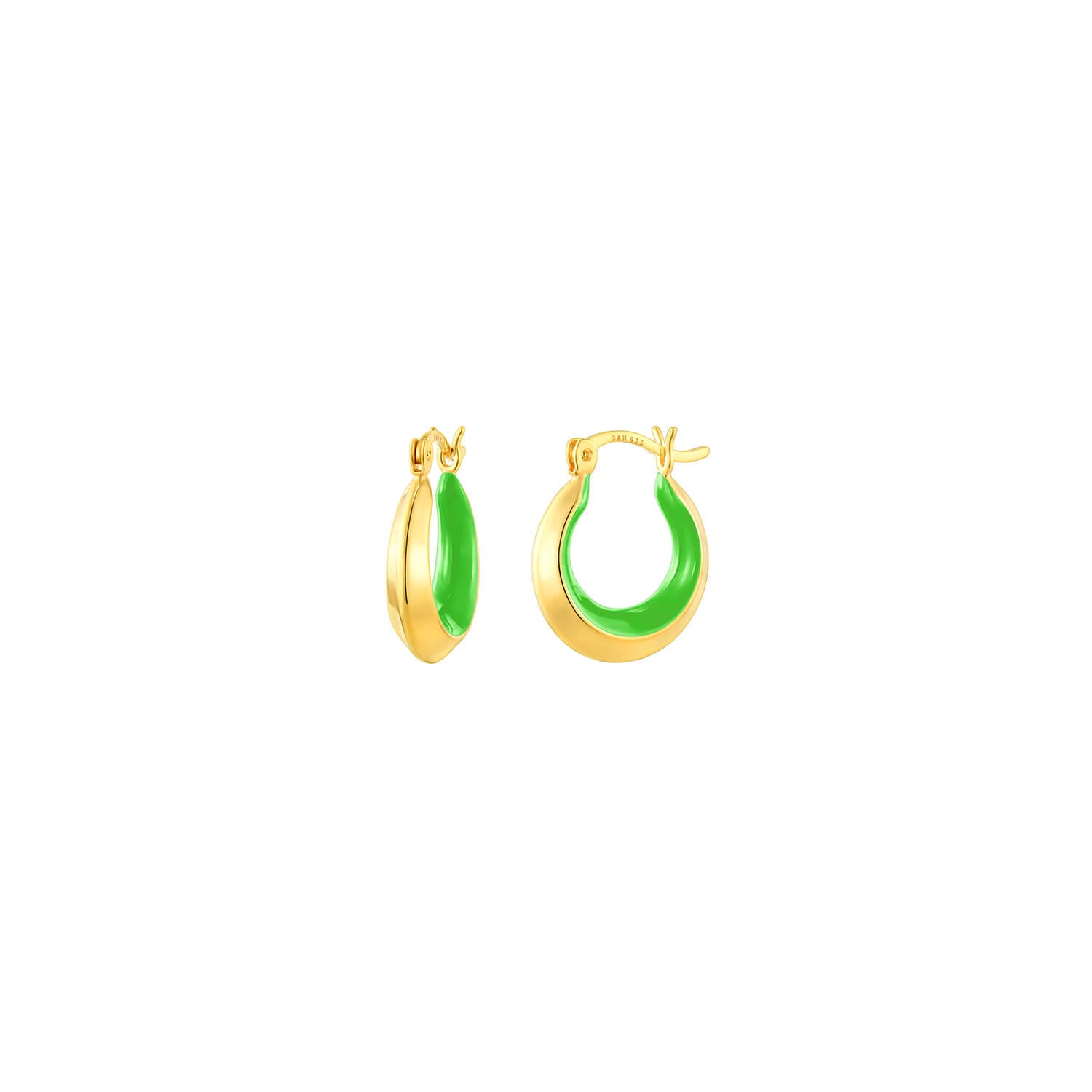 Green and Gold Enamel Hoops
