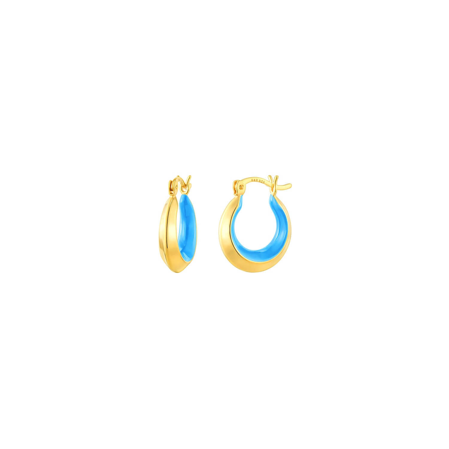 Blue and Gold Enamel Hoops