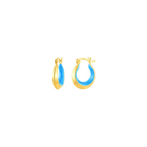 Blue and Gold Enamel Hoops