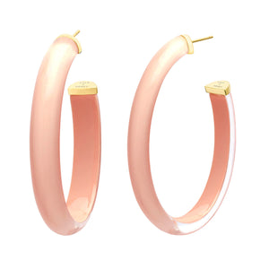 XL Oval Illusion Neutral Lucite Hoops