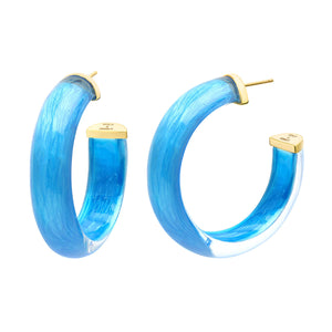 Medium Illusion Lucite Hoop Earrings